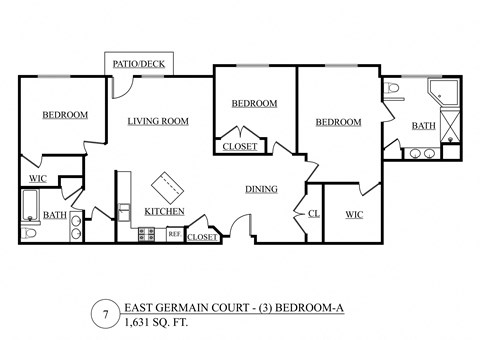 a floor plan of a house with bedrooms and a living room